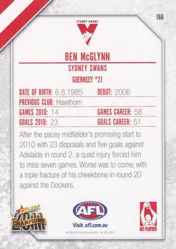 2011 Select AFL Champions #166 Ben McGlynn Back